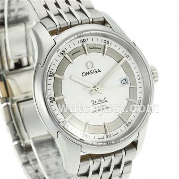 Cheap UK Sale Omega De Ville Automatic Replica Watches With White Dials For Men