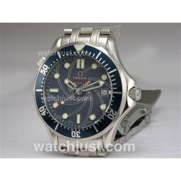 Best UK Sale Omega Seamaster Automatic Replica Watch With Blue Dial For Men