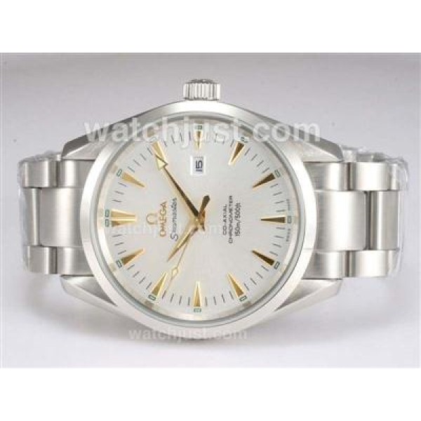 1:1 Best UK Sale Omega Seamaster Automatic Fake Watch With White Dial For Men