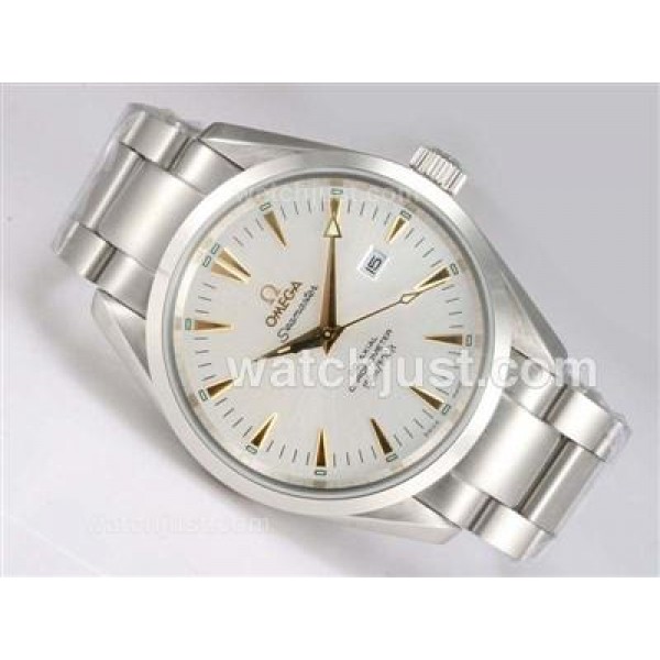 1:1 Best UK Sale Omega Seamaster Automatic Fake Watch With White Dial For Men