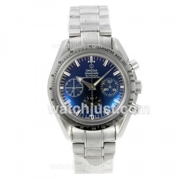 Best UK Sale Omega Speedmaster Automatic Fake Watch With Blue Dial For Men