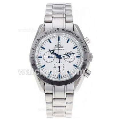 Cheap UK Sale Omega Speedmaster Automatic Replica Watch With White Dial For Men