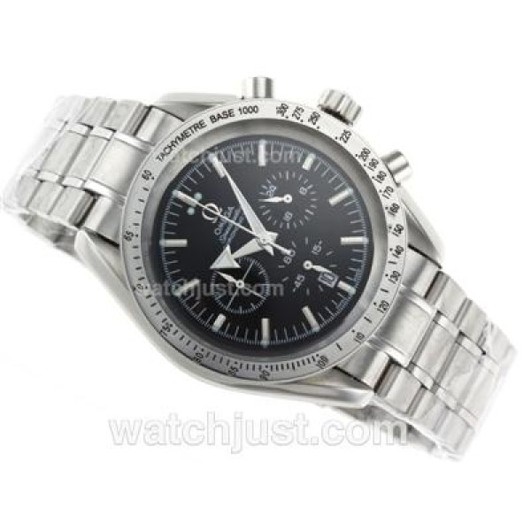 Best UK Sale Omega Speedmaster Automatic Fake Watch With Black Dial For Men
