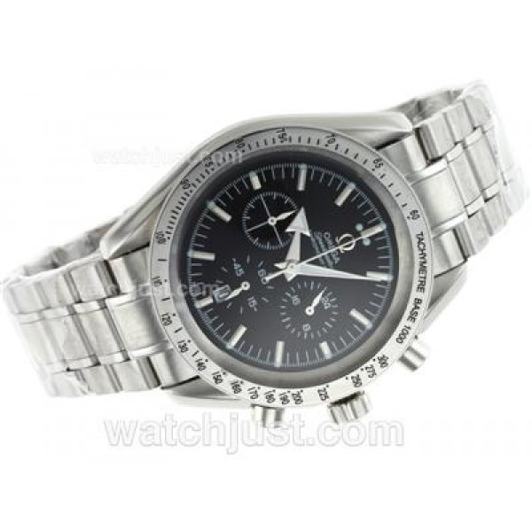 Best UK Sale Omega Speedmaster Automatic Fake Watch With Black Dial For Men