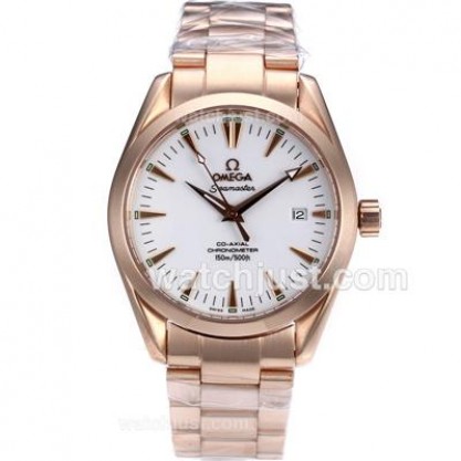 Waterproof UK Sale Omega Seamaster Automatic Fake Watch With White Dial For Men