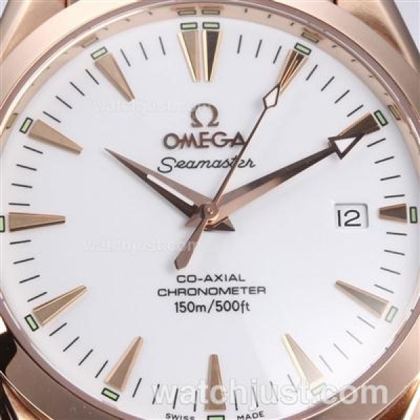 Waterproof UK Sale Omega Seamaster Automatic Fake Watch With White Dial For Men