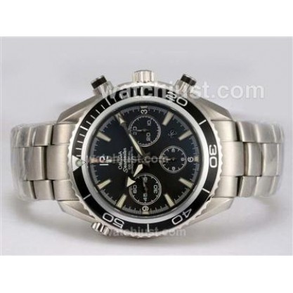 Waterproof UK Sale Omega Seamaster Automatic Fake Watches With Black Dials For Men