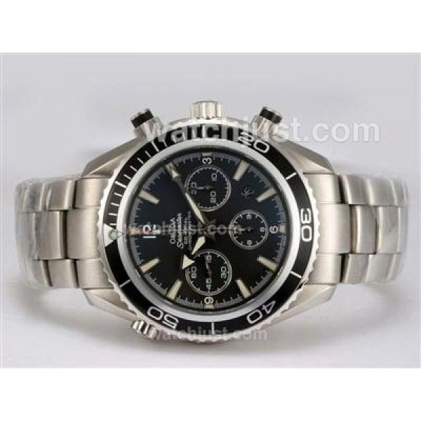 Waterproof UK Sale Omega Seamaster Automatic Fake Watches With Black Dials For Men