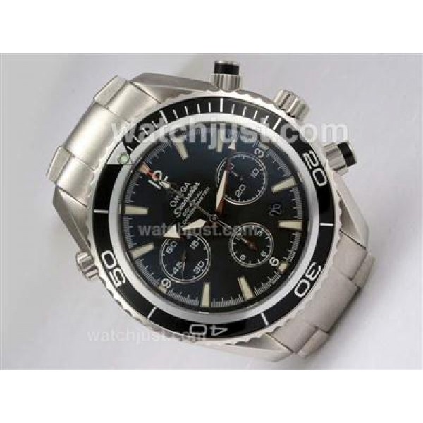 Waterproof UK Sale Omega Seamaster Automatic Fake Watch With Black Dial For Men