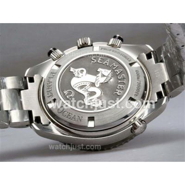 Waterproof UK Sale Omega Seamaster Automatic Fake Watches With Black Dials For Men