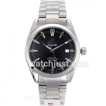 Waterproof UK Sale Omega Seamaster Automatic Replica Watch With Black Dial For Men