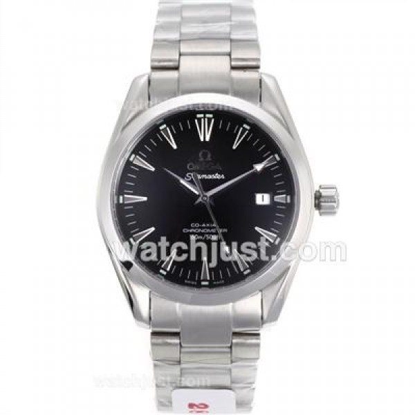 Waterproof UK Sale Omega Seamaster Automatic Replica Watches With Black Dials For Men