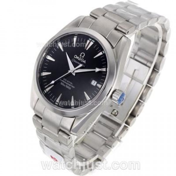 Waterproof UK Sale Omega Seamaster Automatic Replica Watch With Black Dial For Men