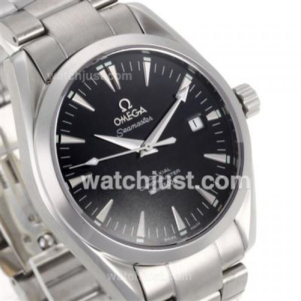 Waterproof UK Sale Omega Seamaster Automatic Replica Watch With Black Dial For Men