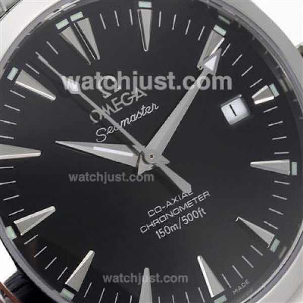 Waterproof UK Sale Omega Seamaster Automatic Replica Watch With Black Dial For Men