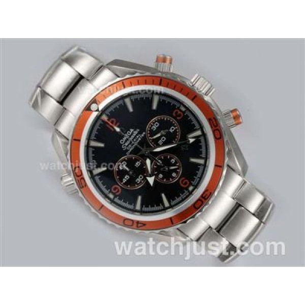 Quality UK Sale Omega Seamaster Automatic Replica Watch With Black Dial For Men