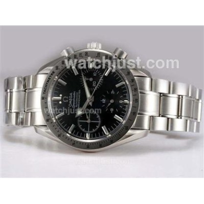 Cheap UK Sale Omega Speedmaster Automatic Fake Watch With Black Dial For Men