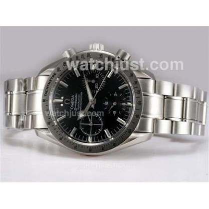 Cheap UK Sale Omega Speedmaster Automatic Fake Watch With Black Dial For Men