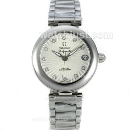 Perfect UK Sale Omega Ladymatic Automatic Replica Watch With White Dial For Women