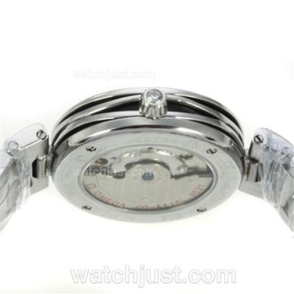 Perfect UK Sale Omega Ladymatic Automatic Replica Watch With White Dial For Women