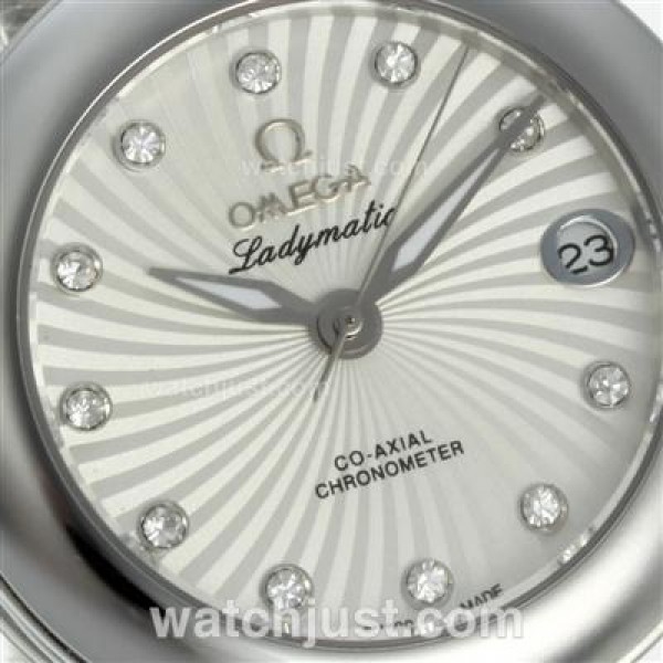 Perfect UK Sale Omega Ladymatic Automatic Replica Watch With White Dial For Women