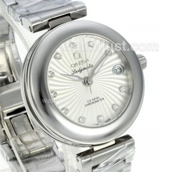 Perfect UK Sale Omega Ladymatic Automatic Replica Watch With White Dial For Women