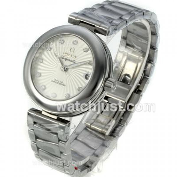 Perfect UK Sale Omega Ladymatic Automatic Replica Watch With White Dial For Women