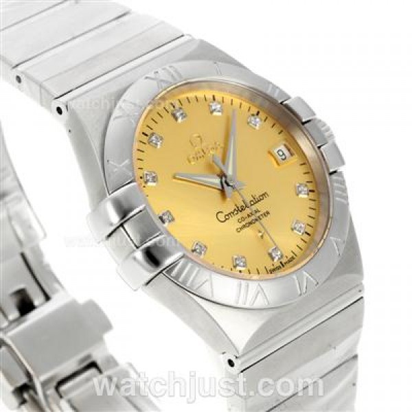 Cheap UK Omega Constellation Automatic Fake Watch With Champagne Dial For Women