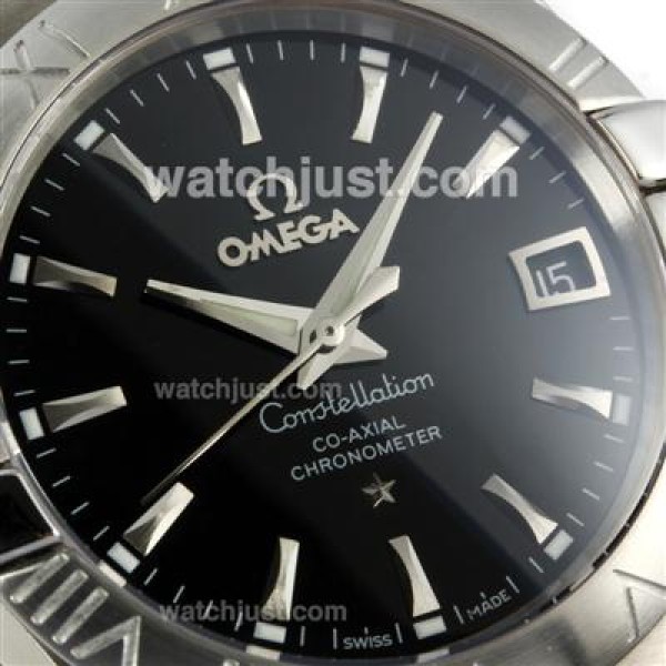 Cheap UK Omega Constellation Automatic Replica Watch With Black Dial For Women