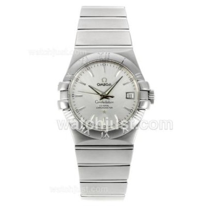 Swiss Made UK Omega Constellation Automatic Fake Watch With Silvery Dial For Women