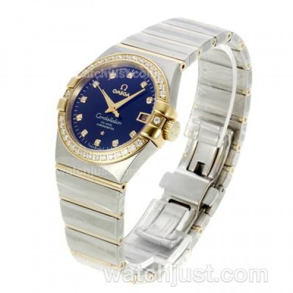 Perfect UK Omega Constellation Automatic Replica Watch With Black Dial For Women