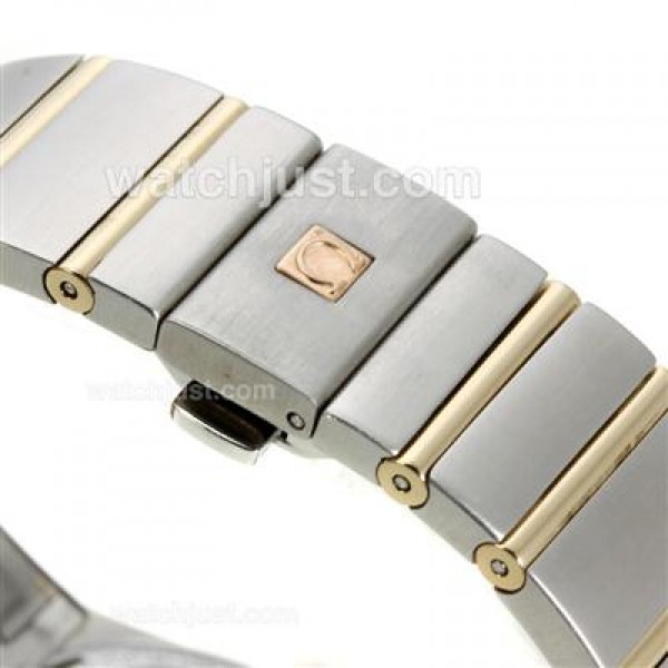 Best UK Omega Constellation Automatic Fake Watch With Champagne Dial For Women