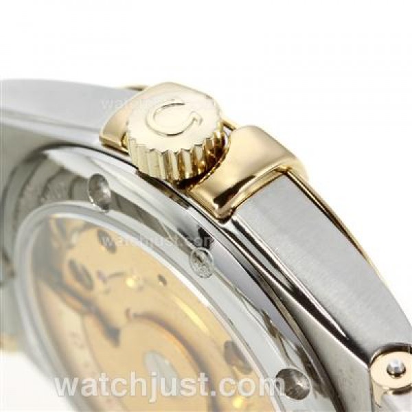 Best UK Omega Constellation Automatic Fake Watch With Champagne Dial For Women