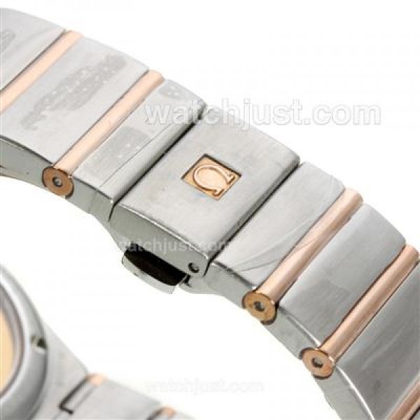 Best UK Omega Constellation Automatic Fake Watch With Brown Mother-of-pearl Dial For Women