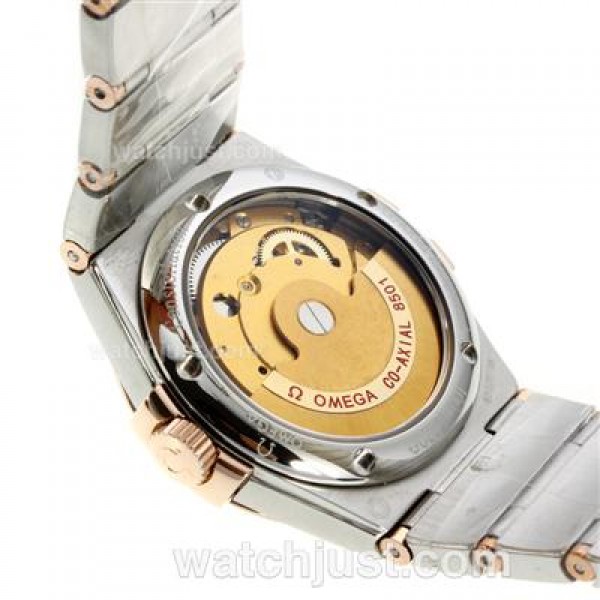 Best UK Omega Constellation Automatic Fake Watch With Brown Mother-of-pearl Dial For Women