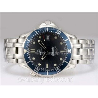 Best UK Sale Omega Seamaster Automatic Fake Watch With Black Dial For Men