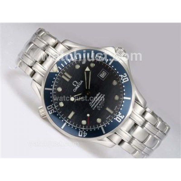 Best UK Sale Omega Seamaster Automatic Fake Watch With Black Dial For Men