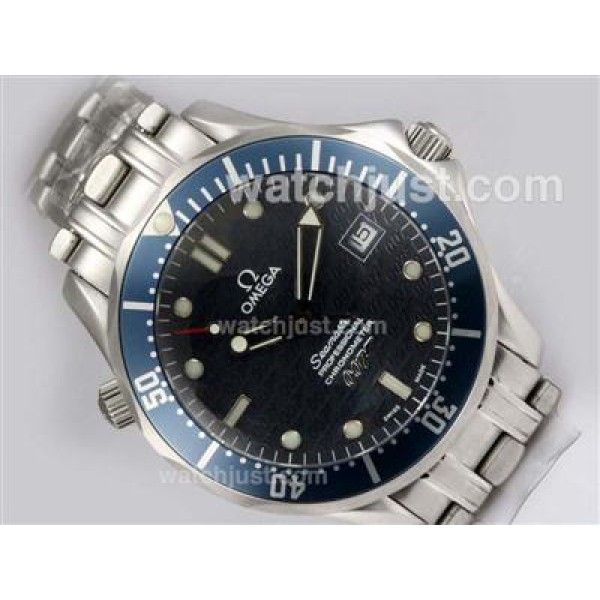 Best UK Sale Omega Seamaster Automatic Fake Watch With Black Dial For Men