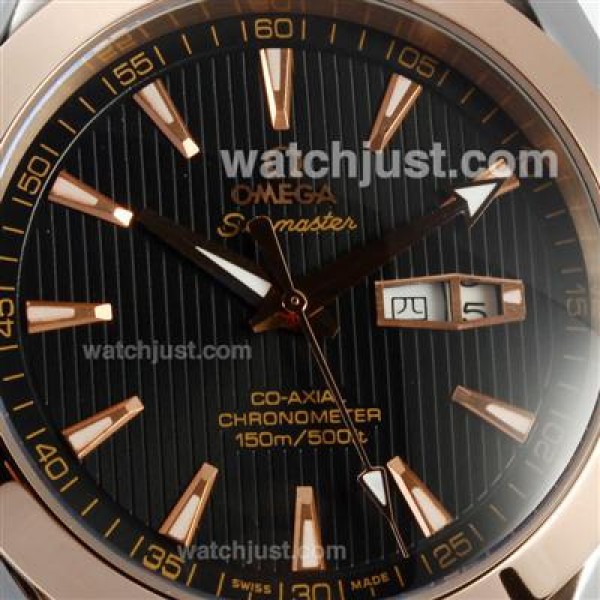 Quality UK Sale Omega Seamaster Automatic Fake Watch With Black Dial For Men