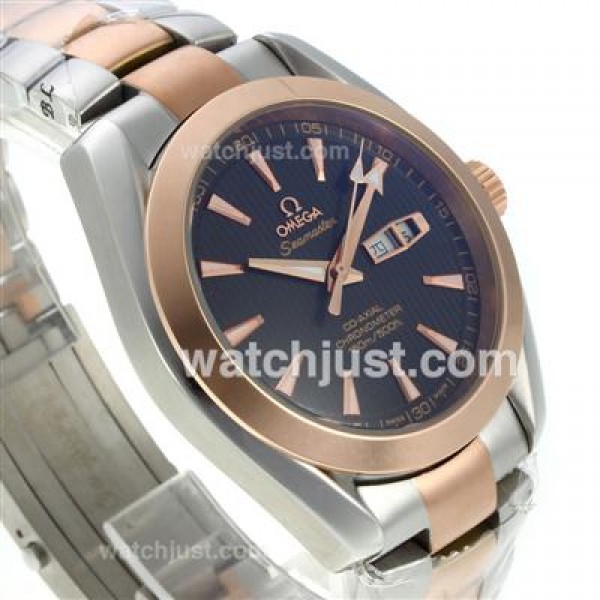 Quality UK Sale Omega Seamaster Automatic Fake Watch With Black Dial For Men