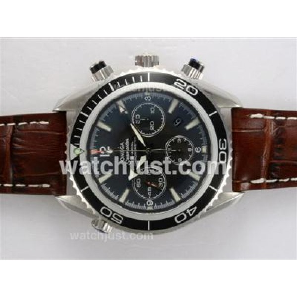 Waterproof UK Sale Omega Seamaster Automatic Fake Watch With Black Dial For Men