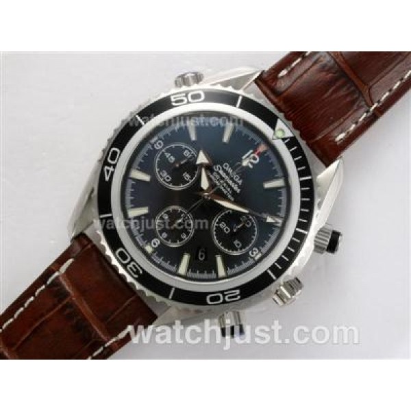 Waterproof UK Sale Omega Seamaster Automatic Fake Watch With Black Dial For Men