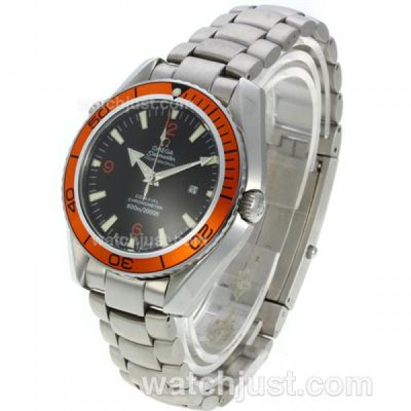 AAA Best UK Sale Omega Seamaster Automatic Fake Watch With Orange Bezel For Men