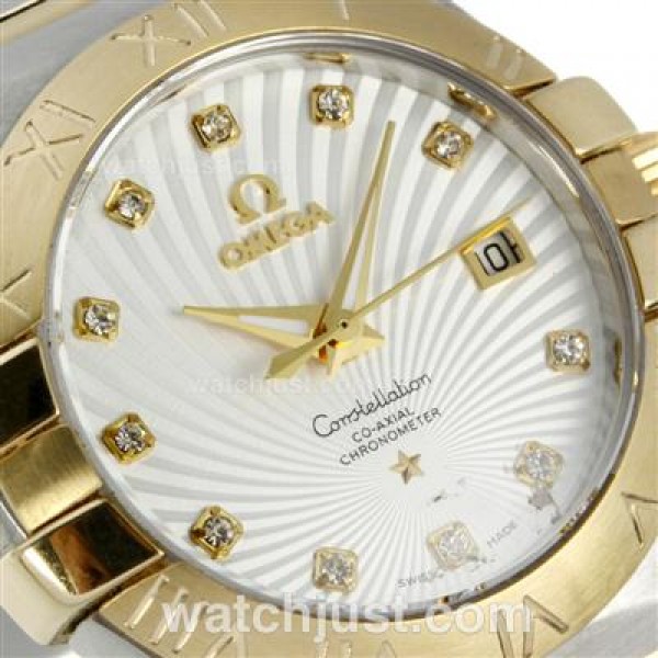 Best UK Omega Constellation Automatic Fake Watch With White Dial For Women