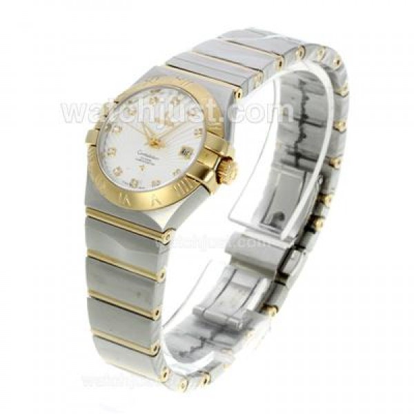 Best UK Omega Constellation Automatic Fake Watch With White Dial For Women