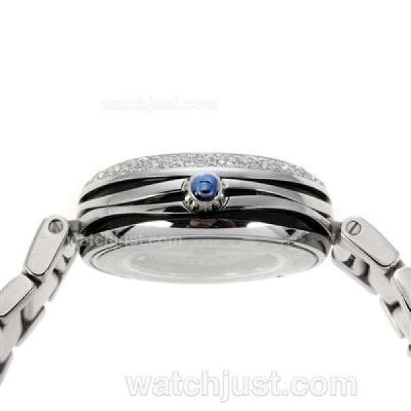Perfect UK Sale Omega Ladymatic Automatic Replica Watches With Black Dials For Women