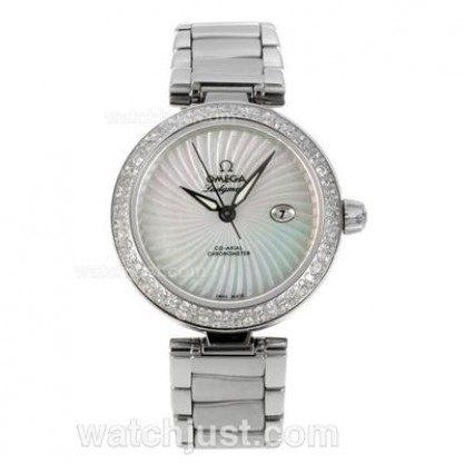 Perfect UK Sale Omega Ladymatic Automatic Replica Watch With Black Dial For Women