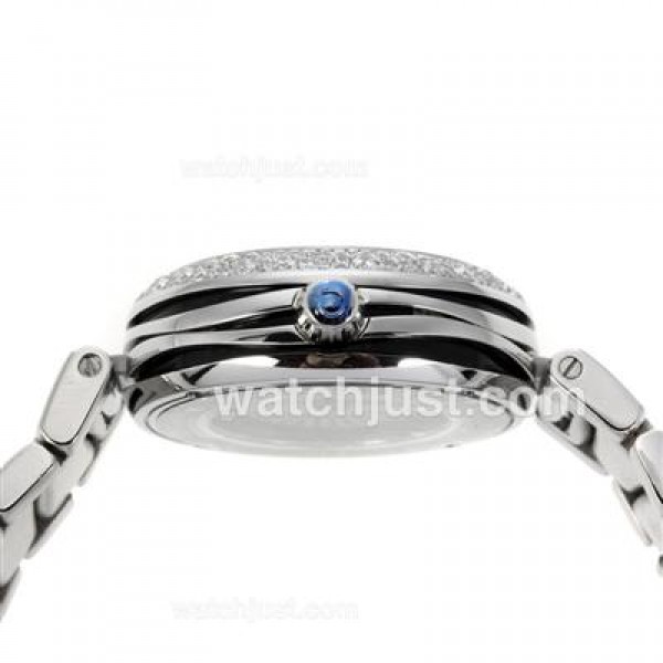 Perfect UK Sale Omega Ladymatic Automatic Replica Watches With Black Dials For Women