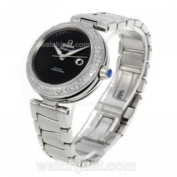 Best UK Sale Omega Ladymatic Automatic Fake Watches With White Dials For Women