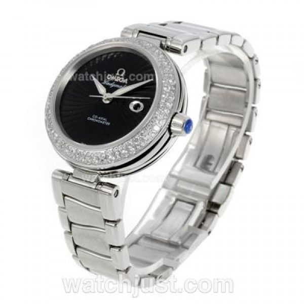 Best UK Sale Omega Ladymatic Automatic Fake Watch With White Dial For Women